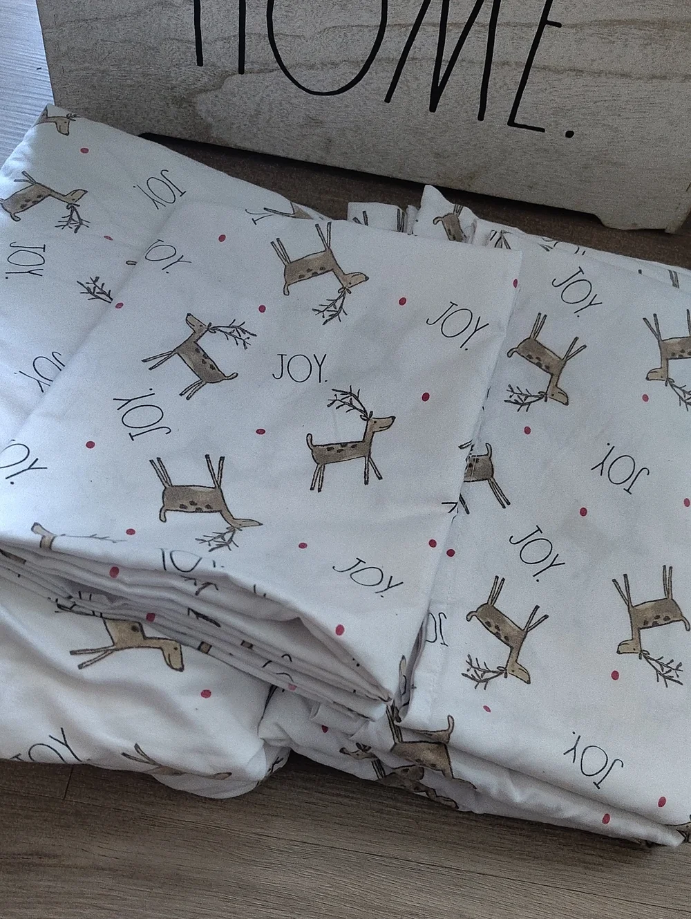 Rae Dunn Holiday Reindeer Twin Sheet Set